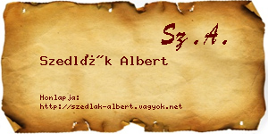 Szedlák Albert névjegykártya