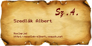 Szedlák Albert névjegykártya