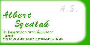 albert szedlak business card