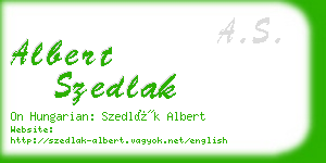 albert szedlak business card